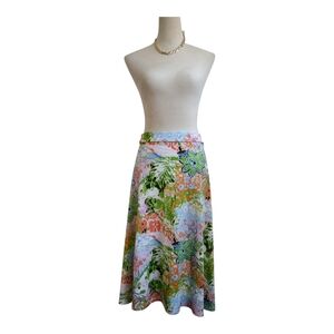 New Directions - Floral Print - Multicolor - Vibrant - Midi Skirt - Size Medium